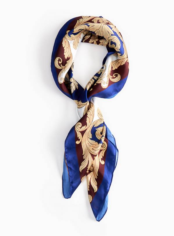 Medallion Printed Satin Scarf One Size